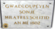 Plaque en l'honneur de Solitude. Guadeloupe